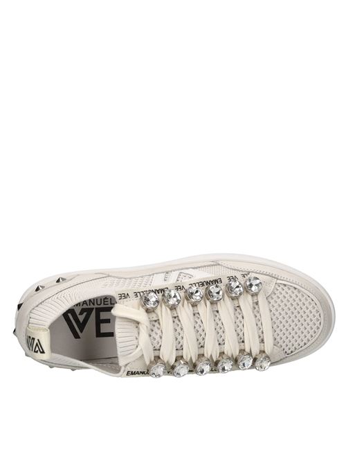 Sneakers in pelle,tessuto e strass EMANUELLE VEE | 451P-300-11-P003CBBIANCO